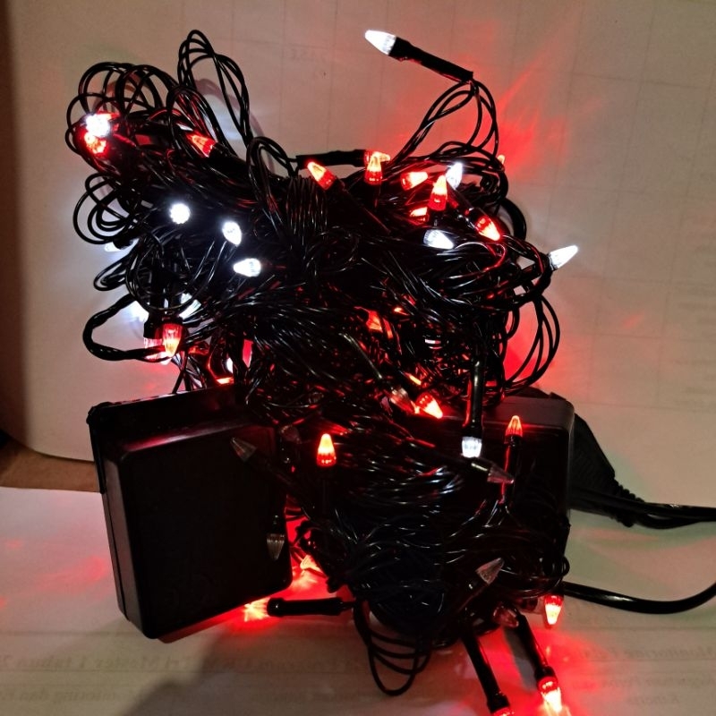 Lampu Tumblr Merah Putih Kabel Hitam 10 meter