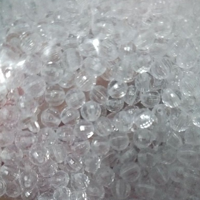 

bola dunia AC bulat bening 8mm putih cutting ready per pak 1 pon w B7X7