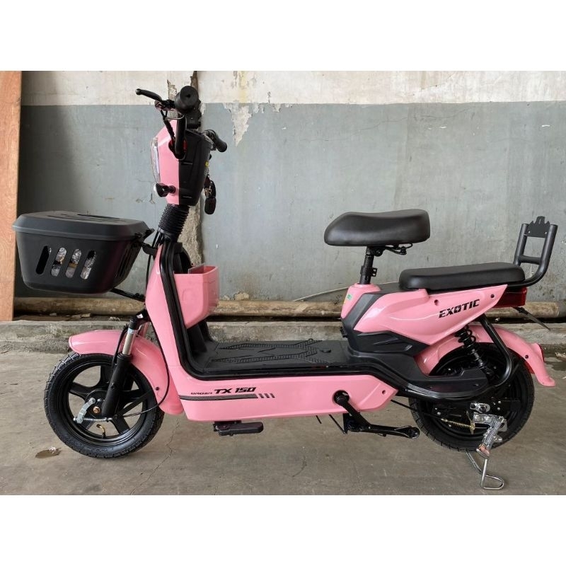 sepeda listrik exotic groza tx150 pink-sepeda listrik pink murah