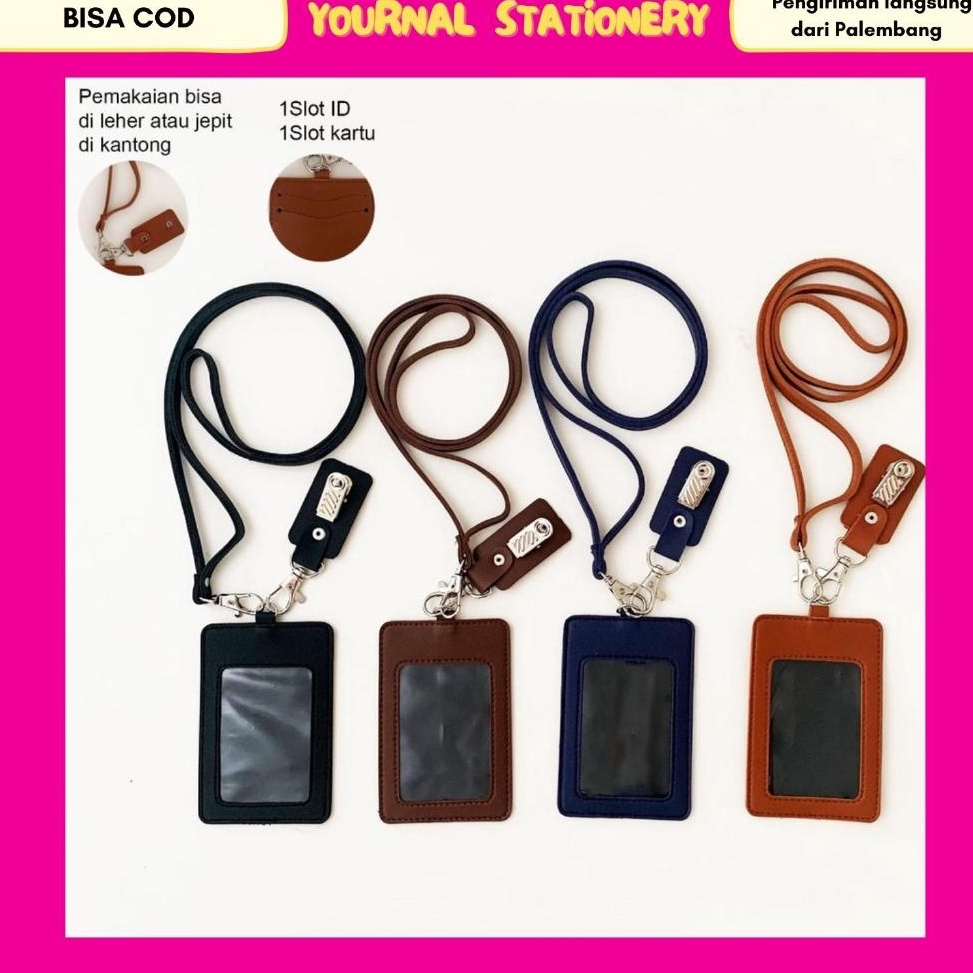

Lanyard ID Flashee Card Holder Kulit Termasuk Tali Dan Penjepit Name Tag Kulit Flashee Custom Nama Logo Perusahaan KODE Q2T8