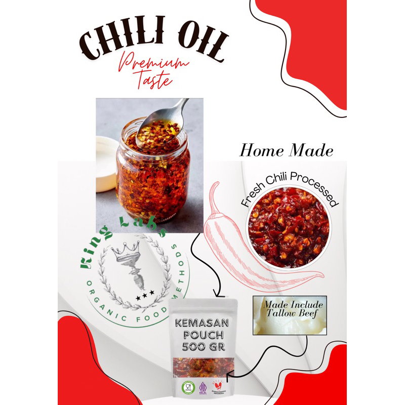 

Chili oil Made with Tallow | Minyak Cabai | Chili Oil 500 Gram | chili Tallow Oil