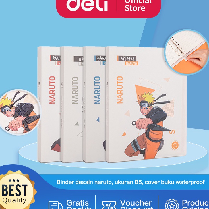 

murah Deli LooseLeaf Notebook Binder Naruto B5 Free Refill Waterproof GHB56B