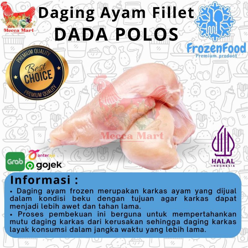 

DADA AYAM POLOS FROZEN (1kg) - DAGING AYAM FILLET FROZEN