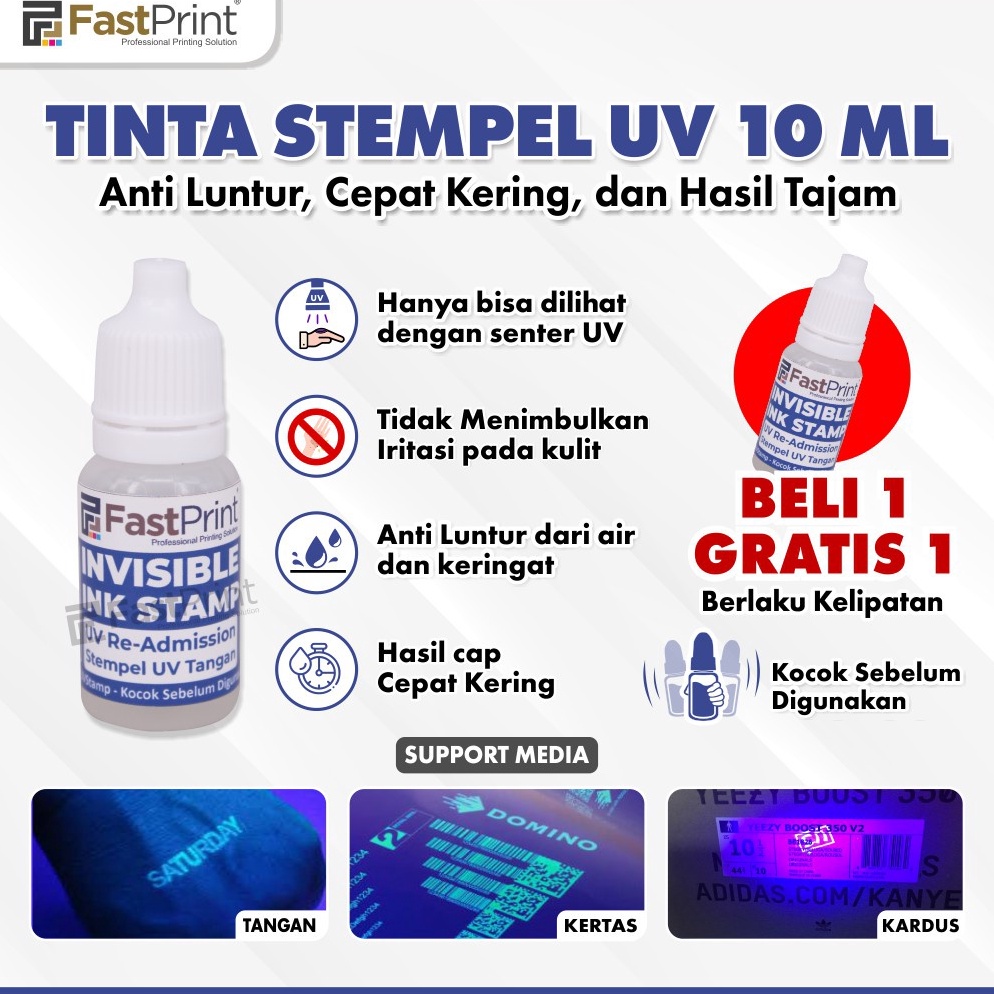 

KODE D7V4 Tinta Stempel UV Fast Print Stamp Invisible Ink