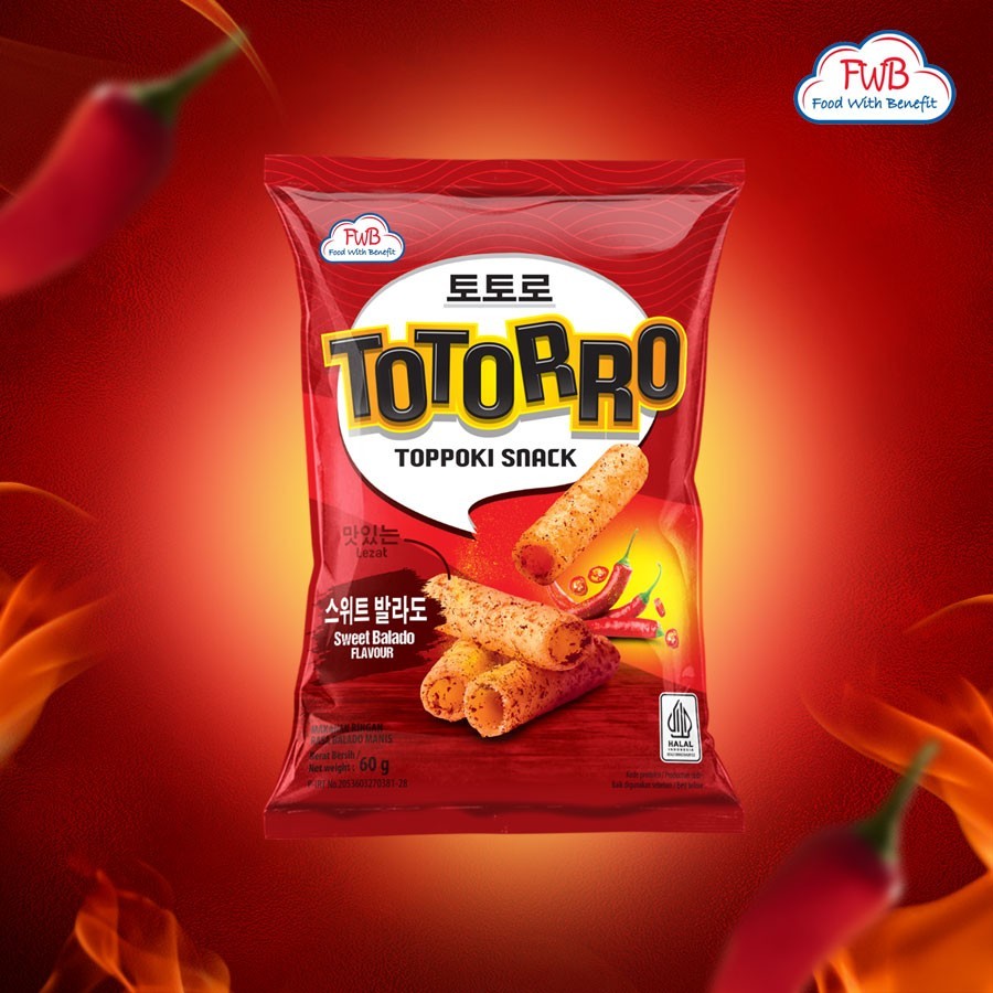 

Makanan Ringan Snack Camilan Totorro Toppoki Korean Sweet Balado, Cheezy / Cheese , Seaweed / Rumput Laut 60 gr