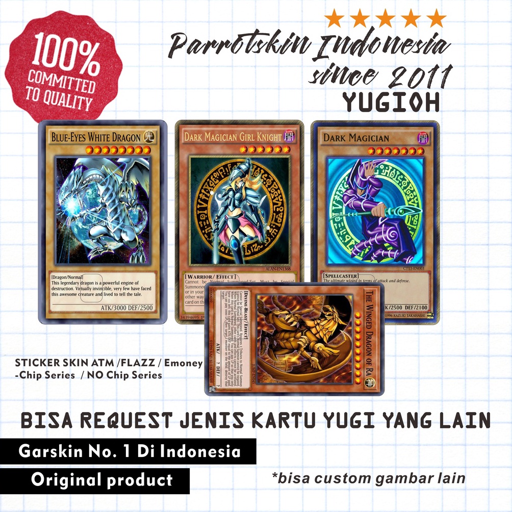 

MAKSIMAL Emoney Flazz Tapcash ATM Debit Credit custom Sticker Skin Card kartu YUGIOH series