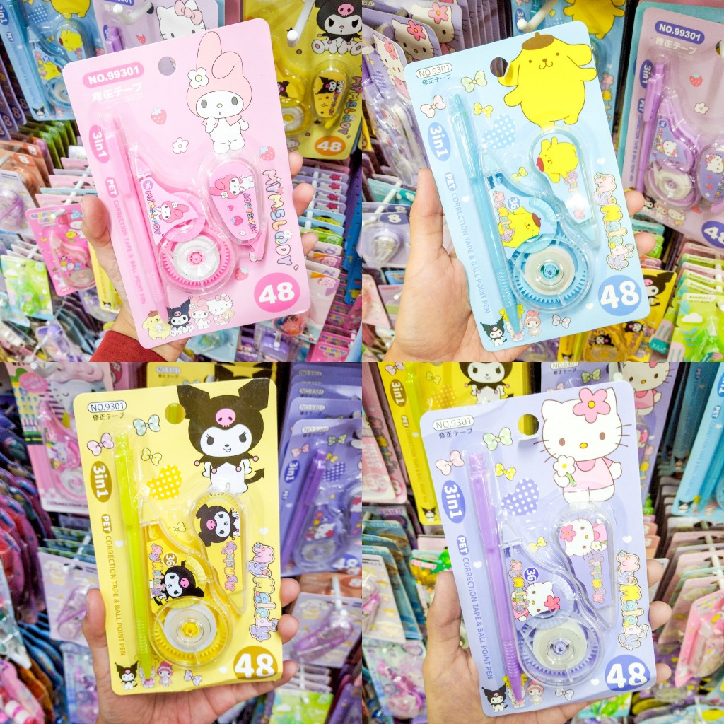 

SET CORRECTION TAPE AND PEN PAKET STIPO TIPE X DAN BOLPEN KARAKTER ALAT TULIS STATIONERY KADO ANAK LUCU HAMPERS SOUVENIR ULANG TAHUN