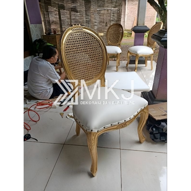 kursi besan rotan/kursi pendamping rotan/kursi pelaminan pendamping/kursi oval rotan