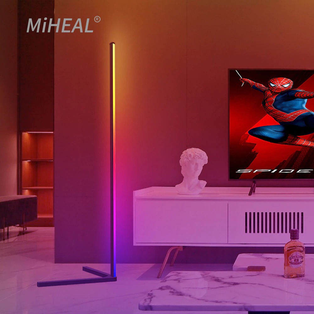 Lampu LED Lantai RGB Smart LED Runing Standing Lamp Corner RGB 18W Lampu Aesthetic Dekorasi Kamar Ga