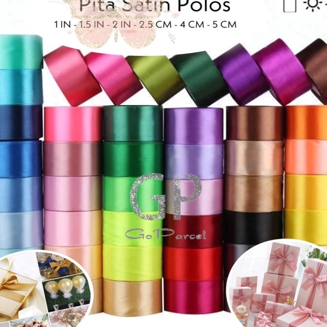

KF7 Rol 2 Yard PITA SATIN 5 MM 2 IN POLOS 2 INCH SATEEN RIBBON PITA KADO 5 CM