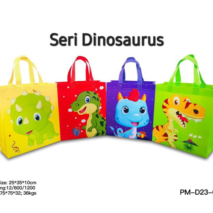

KI3 Goodie bag karakter LAMINASI 25x35x1 LUSINAN 12 pcs tas kadotas spunbond tas hampers