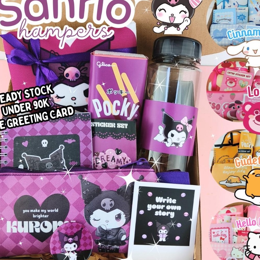 

KP8 Kado Karakter Sanrio Lotso Kuromi Cinnamoroll Gudetama Hello Kitty Hampers Ultah Cewek Pacar Paket Birthday Gift Box Ulang Tahun Alat Tulis Sekolah Totebag Buku Wisuda Murah