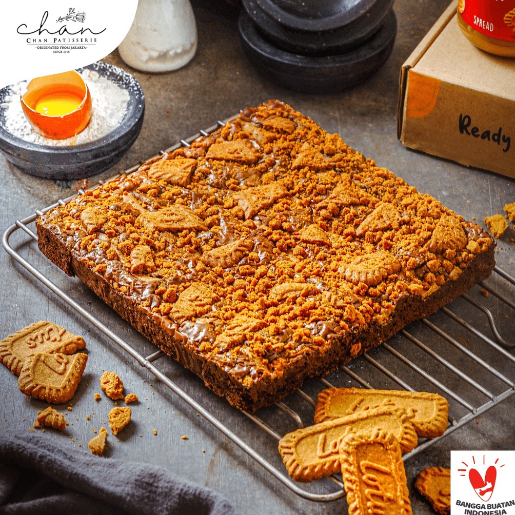 

TERDAHSYAT Brownies Fudgy Lotus Biscoff Chan Patisserie 2x2cm
