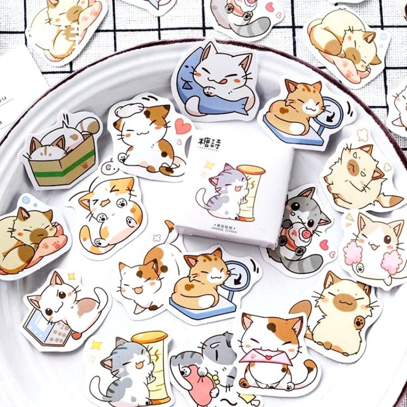 

STICKER CUTIE CAT Kucing Lucu Cute Stiker