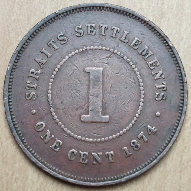 1 cent 1874 straits settlements victoria queen