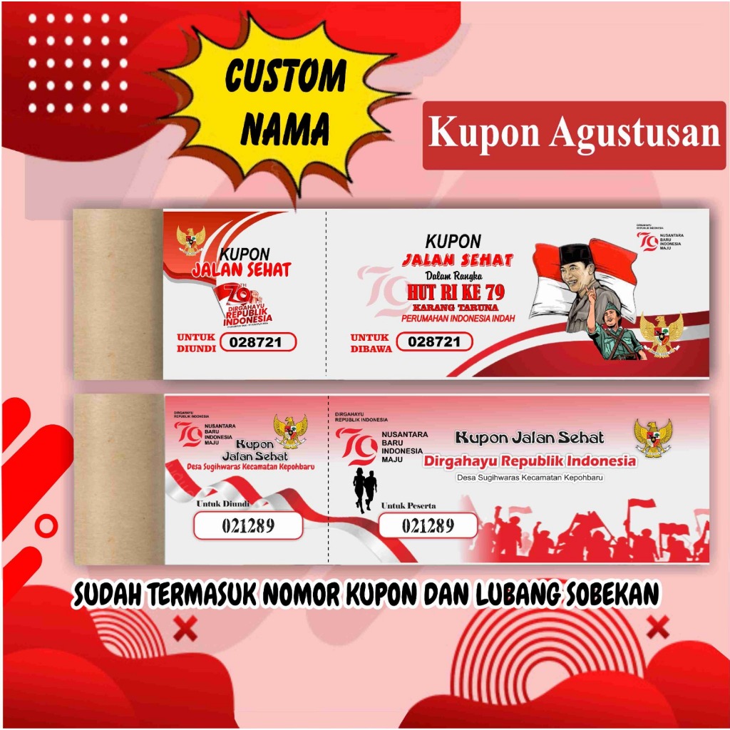 

Kupon Agustus Kupon Jalan Sehat Isi 100 lembar