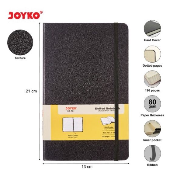 

MEGA Notebook Diary Buku Catatan TitikTitik Joyko NB71 NB72 NB73 196 hal Dotted Grid Polos