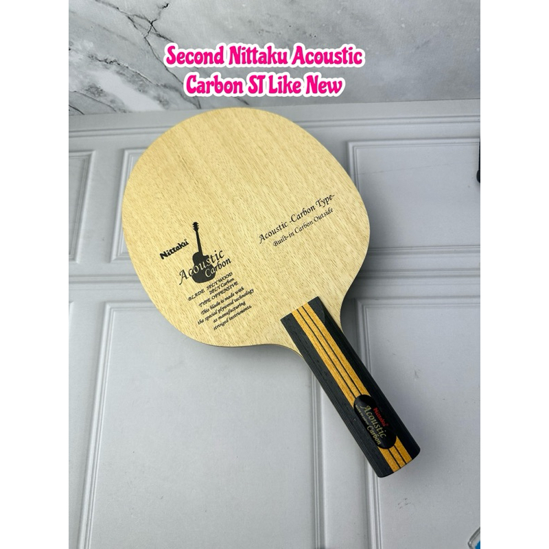 Second kayu bet bat blade temis meja pingpong Nittaku acoustic ST Carbon seperti baru original marke