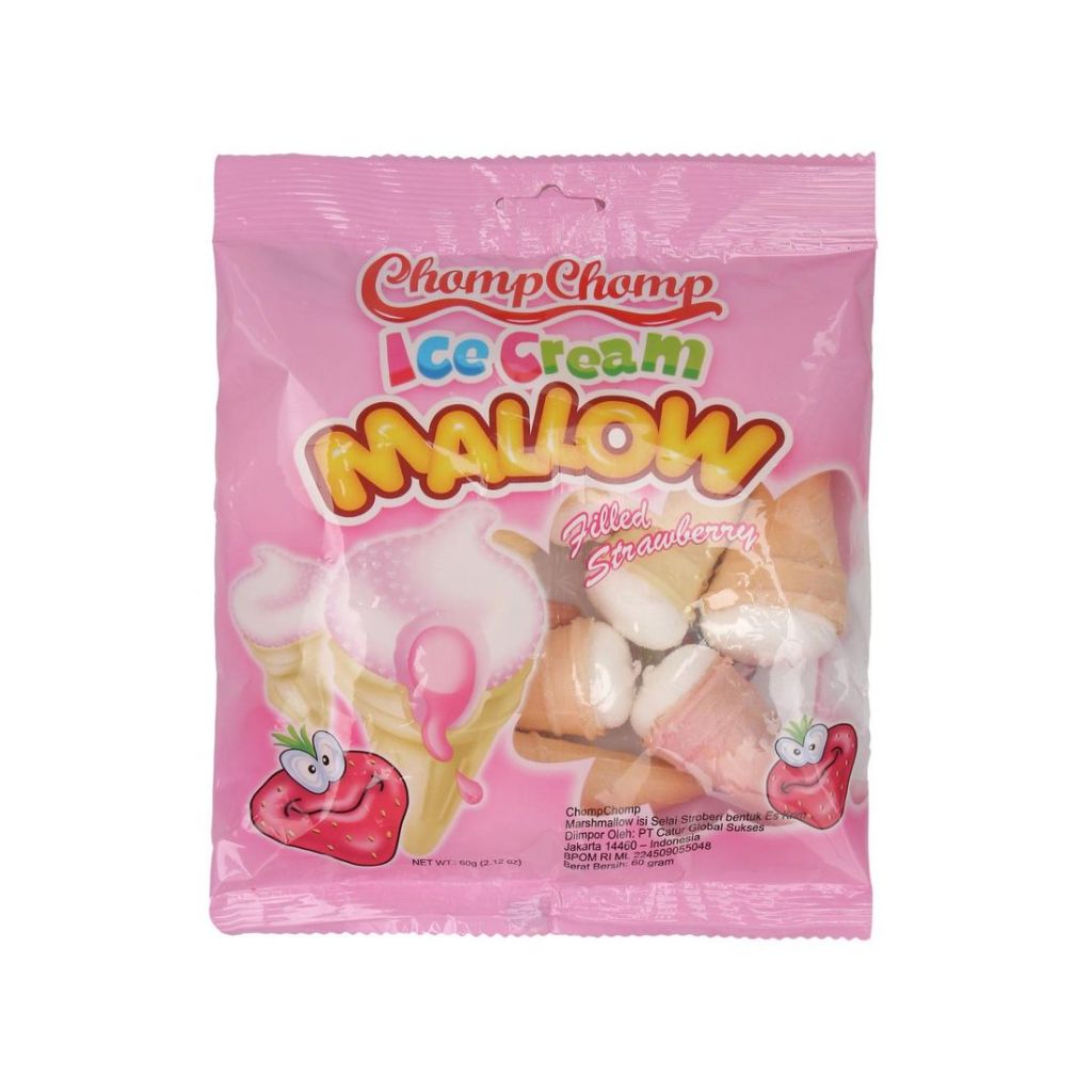 

Chom Chomp Ice Cream MarshMallow Filled Strawberry 60 Gr