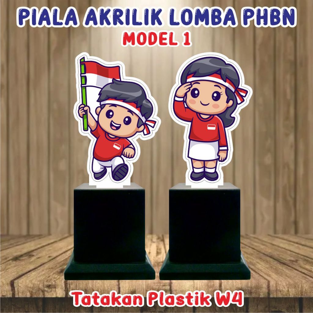 (MODEL 1) Piala Agustusan Murah KAKI W4 Polos/ Piala Akrilik Kemerdekaan / Piala Akrilik Custome