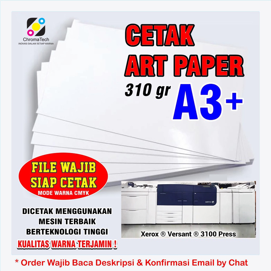 

CETAK ARTPAPER 310g A3+ FULL COLOUR TERMURAH