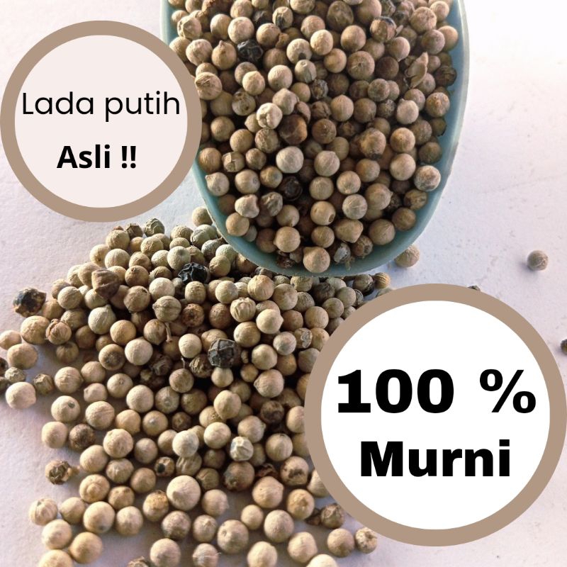 

LADA PUTIH UTUH 100% MURNI DAN BERSIH / WHITE PEPPER / SAHANG MERICA PUTIH PREMIUM QUALITY