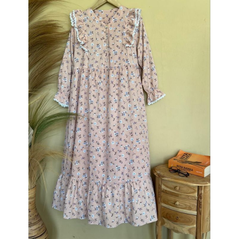 dress/gamis bunga Korean style