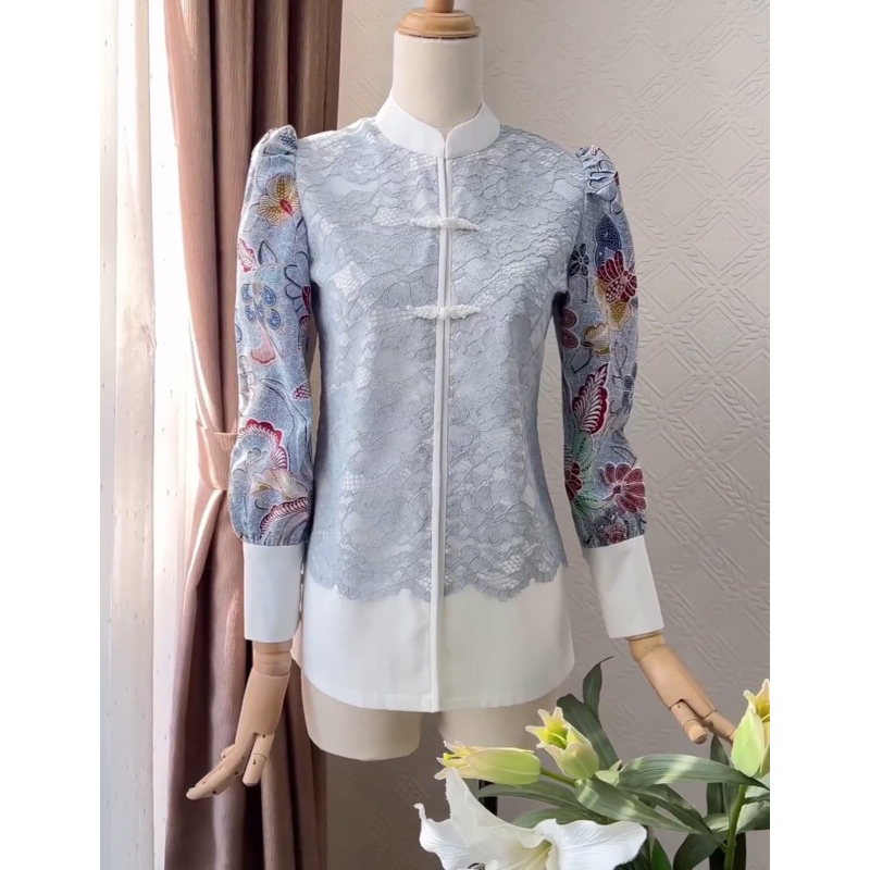 TENUN_GAYA batik wanita modern Blouse batik brokat wanita atasan wanita batik fashion wanita batik