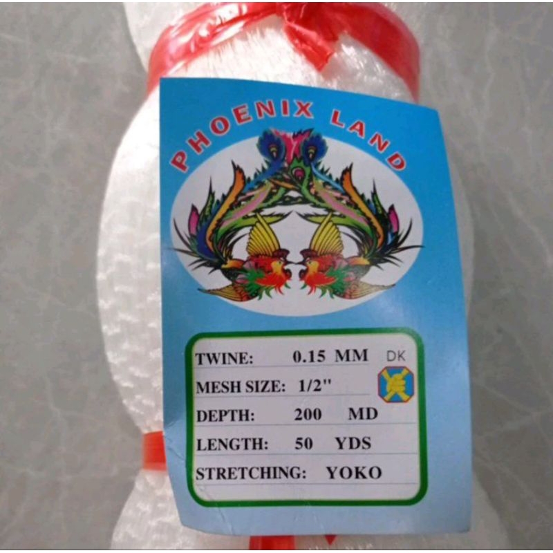 Jaring ikan jaring bahan anco jaring ikan kecil ukuran 1/2inc-15-200/50 YOKO