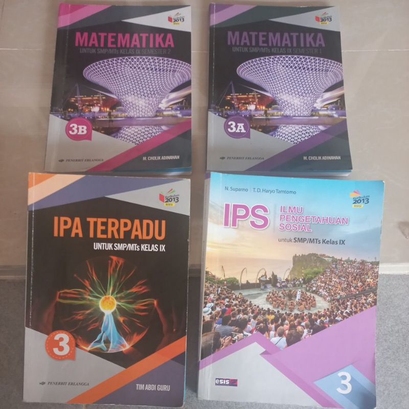 Buku IPA terpadu, IPS, Matematika 3A, Matematika 3B (kurikulum 2013) KELAS 9