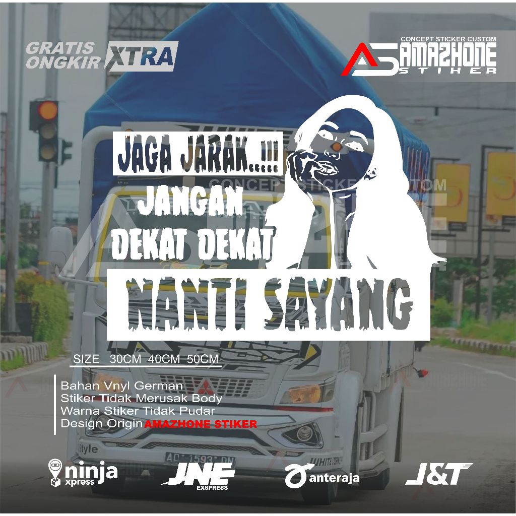 Stiker cutting kaca truk stiker kata kata jangan dekat dekat stiker kaca truk kata kata