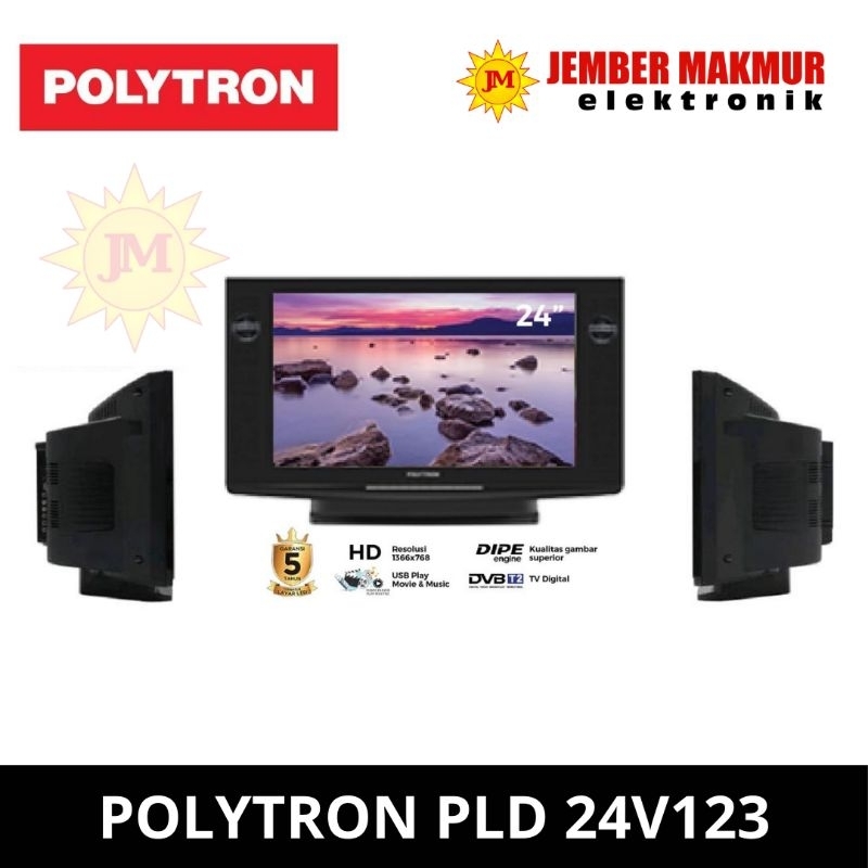 POLYTRON PLD 24V123 LED TV POLYTRON MODEL TABUNG PLD 24 V 123 LED TV 24 INCH DVB T2 DIGITAL TV POLYT
