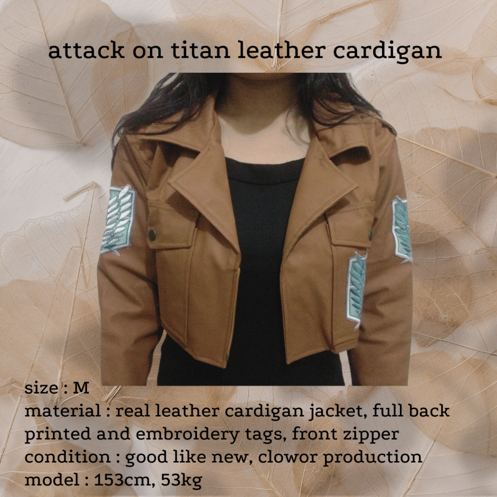 aot snk leather cardigan - clowor production