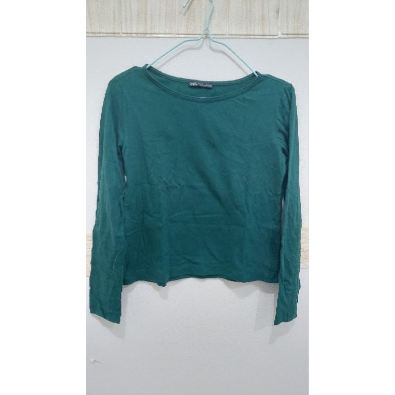 ZARA EMERALD SHIRT CROP PRELOVED
