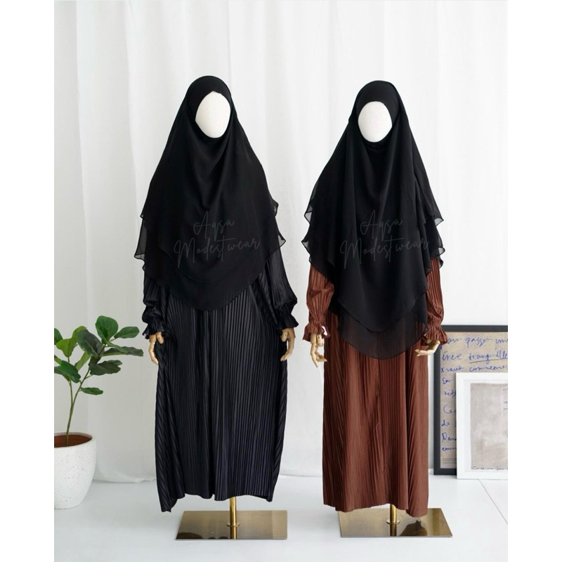 aqsamodestwear - preloved glam abaya black size s by aqsamodestwear aqsa | gamis wanita | abaya hita