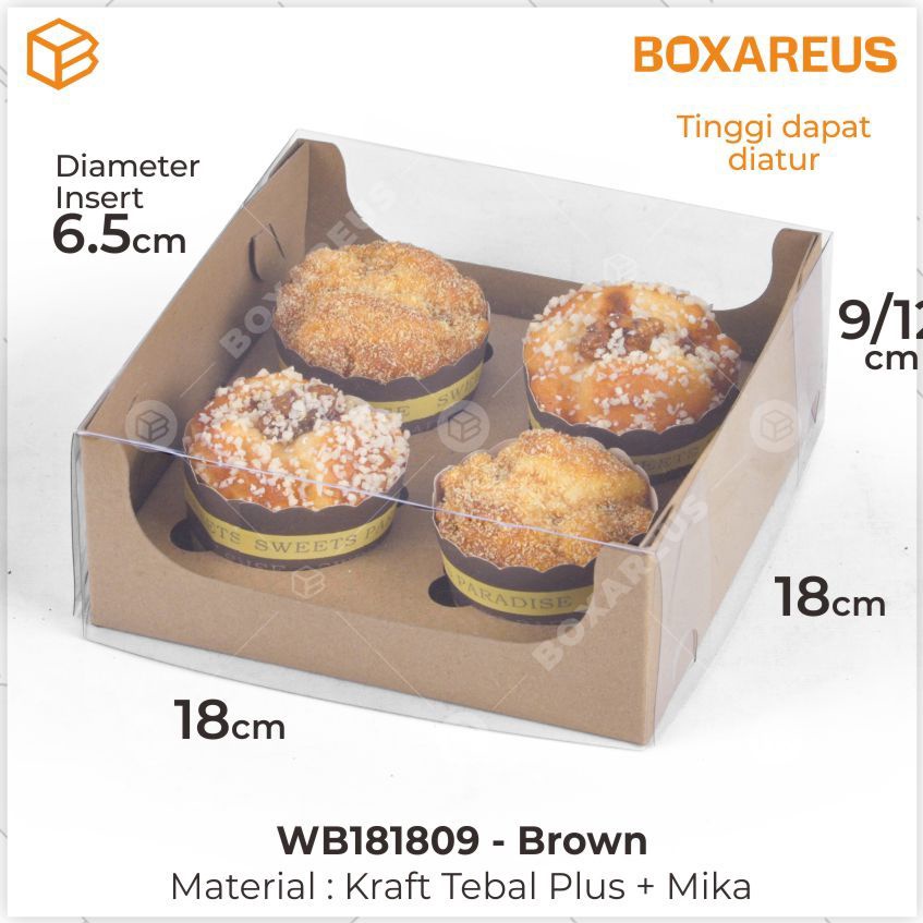

Sale Dus Cupcake Isi 4 Box Packaging Muffin Cake Kemasan Roti Kotak Bolu WB18189