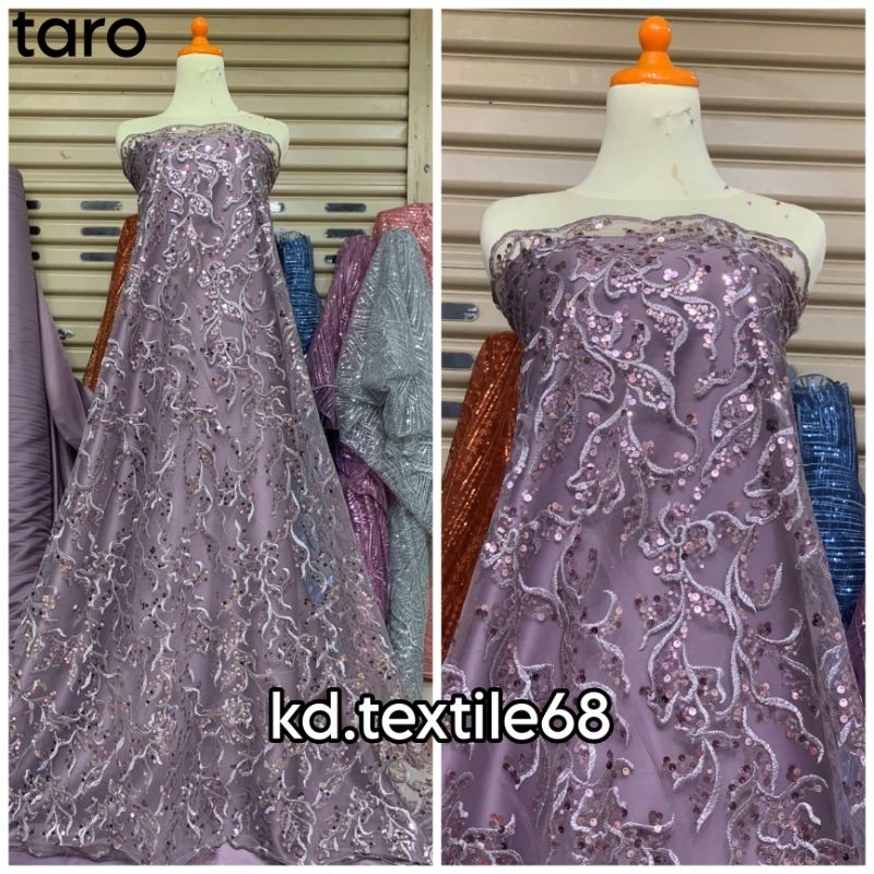Tile Akar payet  / Tile payet siqueen/ Bahan Brokat kebaya motif bulgari