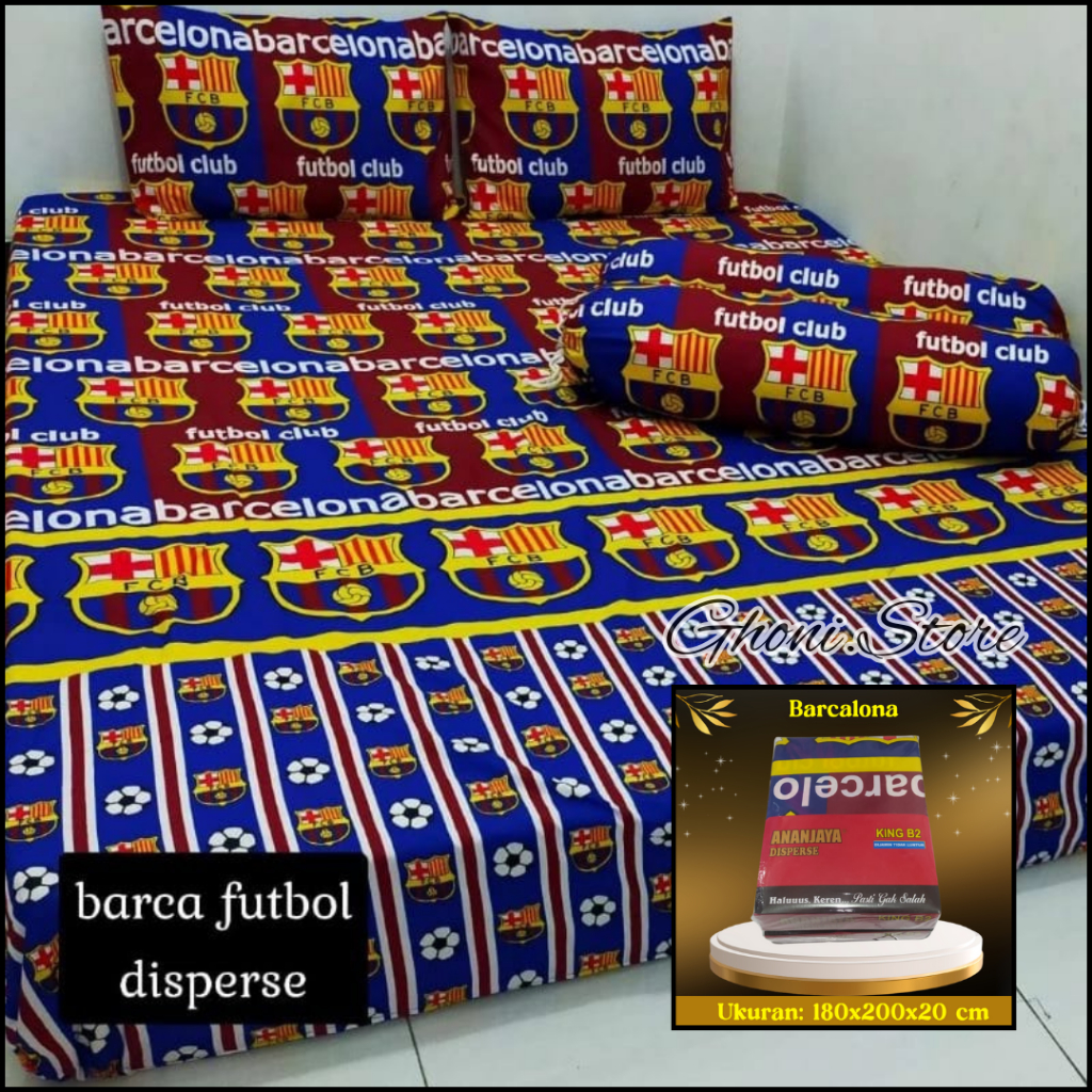 SPREI MOTIF BOLA 180X200X20 NO 1. HOMEMADE TERLARIS /SEPRAI LOGO KARAKTER BOLA BISA COD