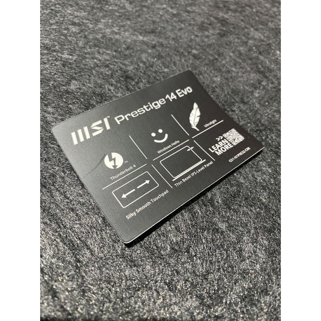 Stiker Spesifikasi Laptop MSI Prestige 14 Evo