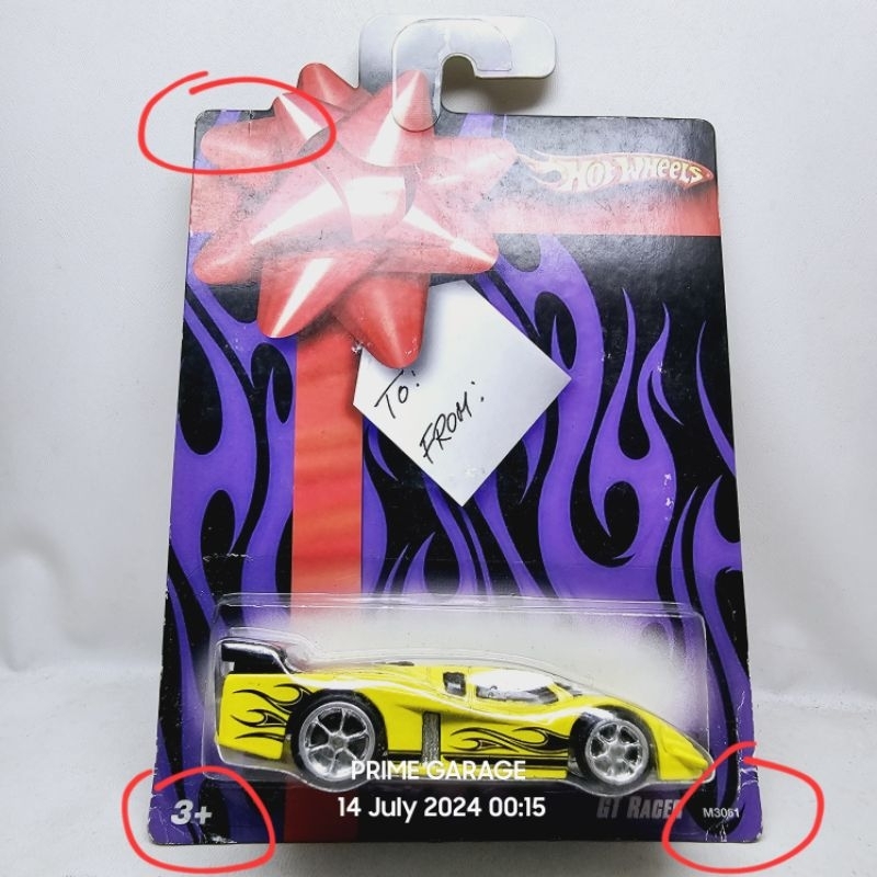 Hot wheels birthday card GT racer blister jelek ban karet