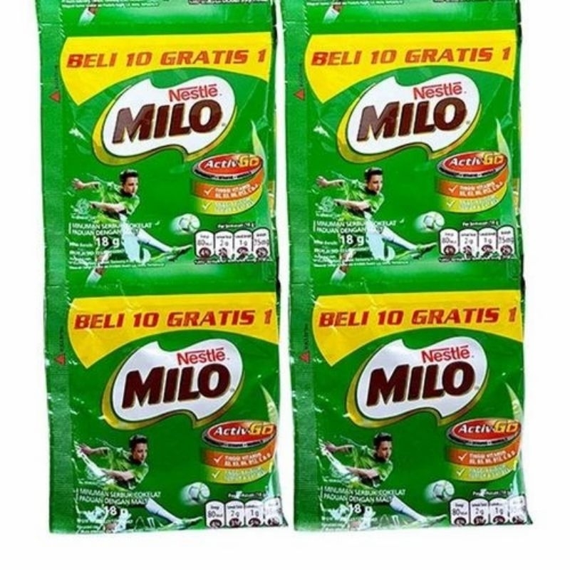 

milo renceng / renteng / sachet 18gr isi 10+1