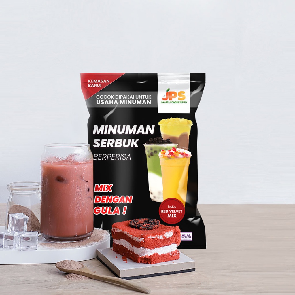 

JPS Mix Red Velvet 1 kg Bubuk Minuman Cokelat Dengan Gula / Chocolate Powder / Serbuk Instan