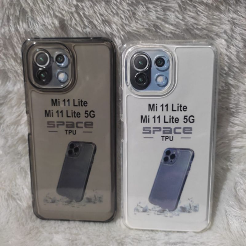 Casing Clear Hitam Bening HP Xiaomi Mi 11 Lite/Mi 11 Lite 5G Silikon Transferan Pelindung HP+Camira