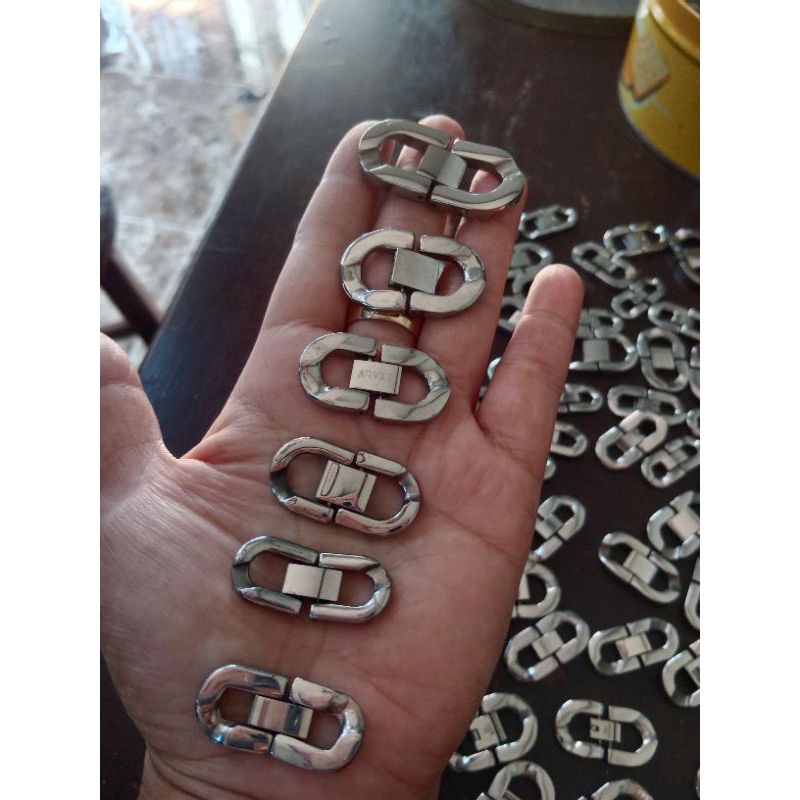 Pengait Gelang Jam Tangan Rantai Titanium Silver