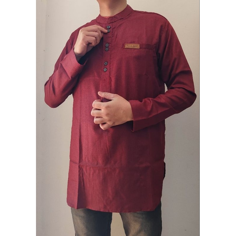 Koko Kurta Lengan Panjang Katun Madinah Premium
