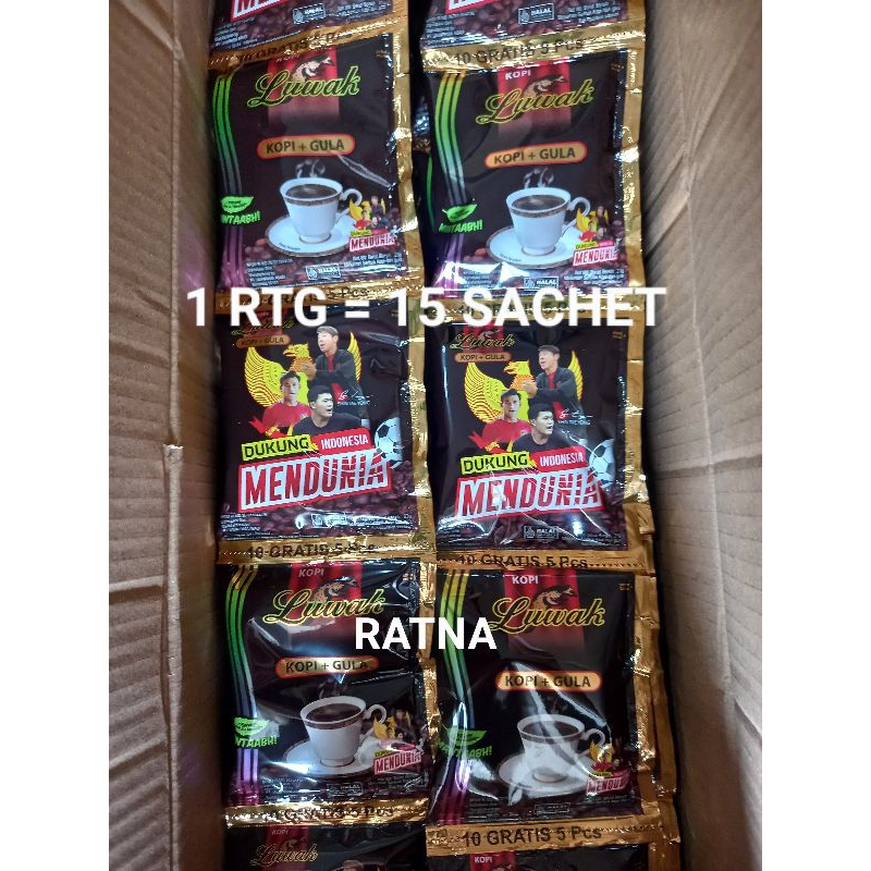 

KOPI LUWAK HITAM (KOPI + GULA) 25gr (1 Renteng Isi 15 Sachet)