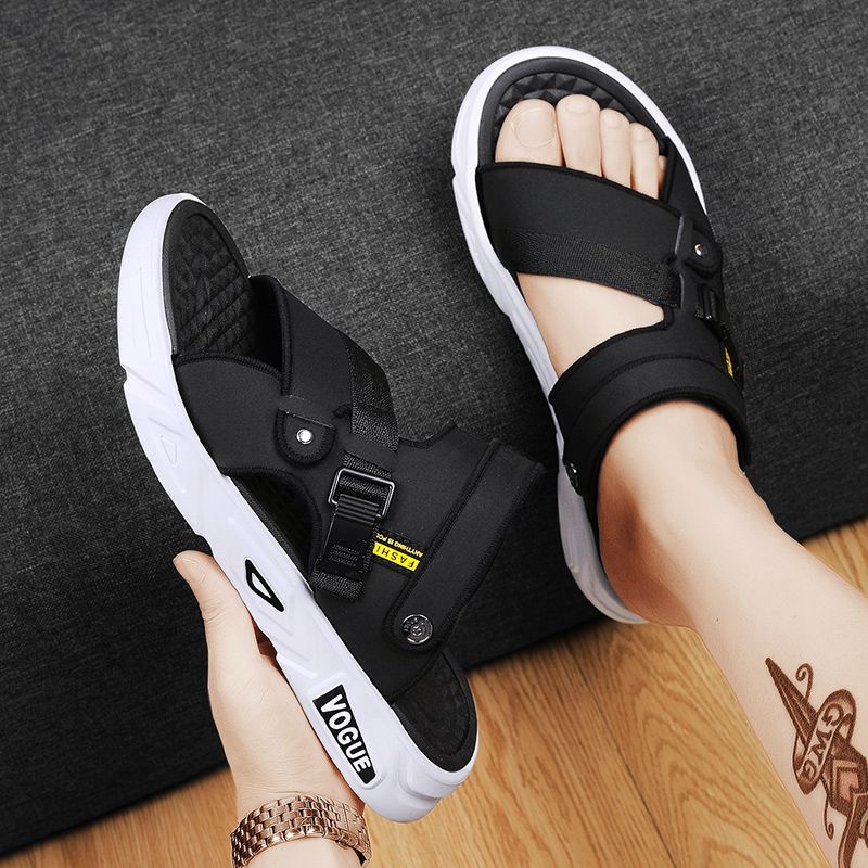 Sandal Vogue Cowok Sandal Pantai Pria Anti Air Sandal Pria Tali Belakang Outdoor Sandal Kulit Pria T