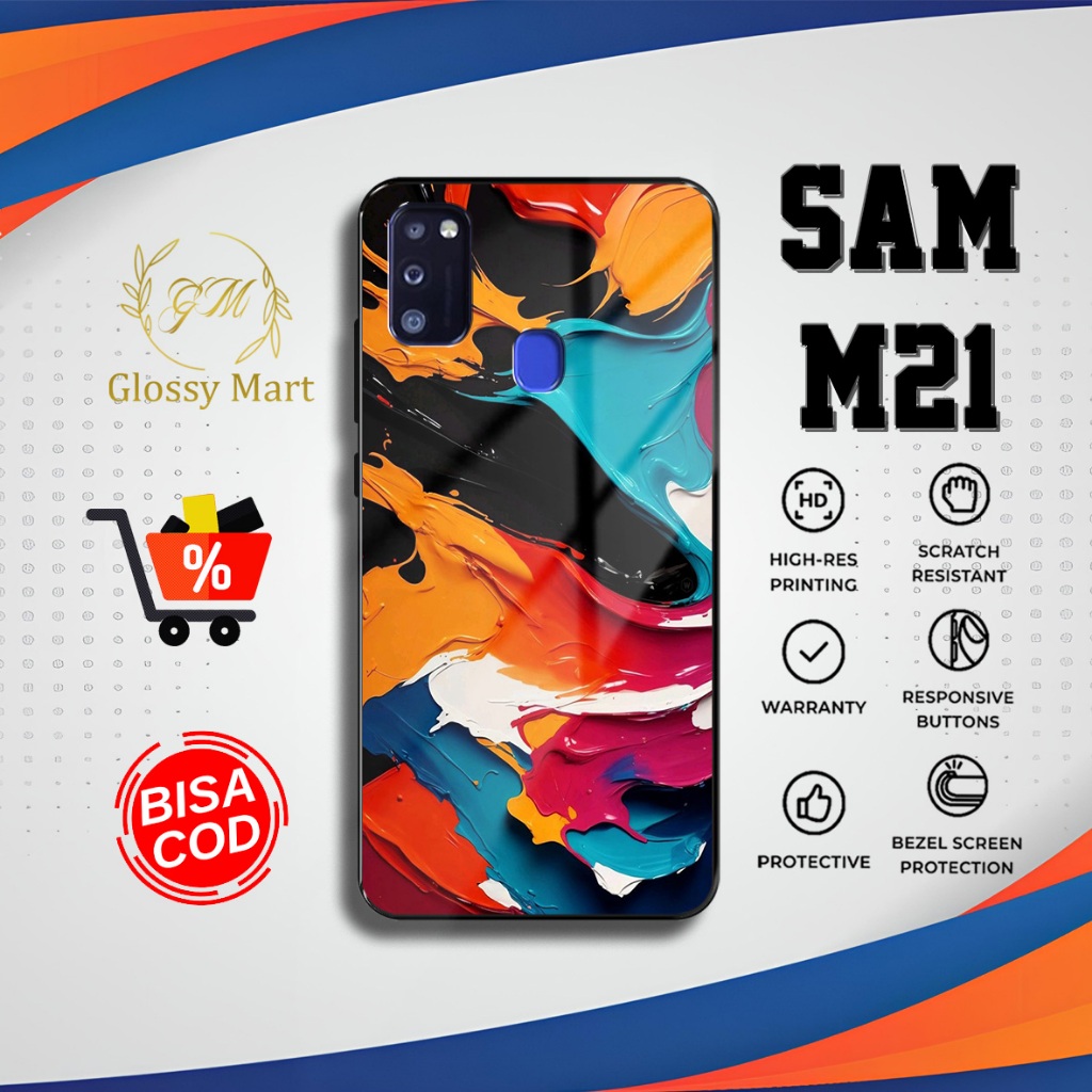 Case Samsung M21 Cat Warna Casing Samsung M21 Hardcase Softcase Glossy Kesing Terlaris Glossy Mart