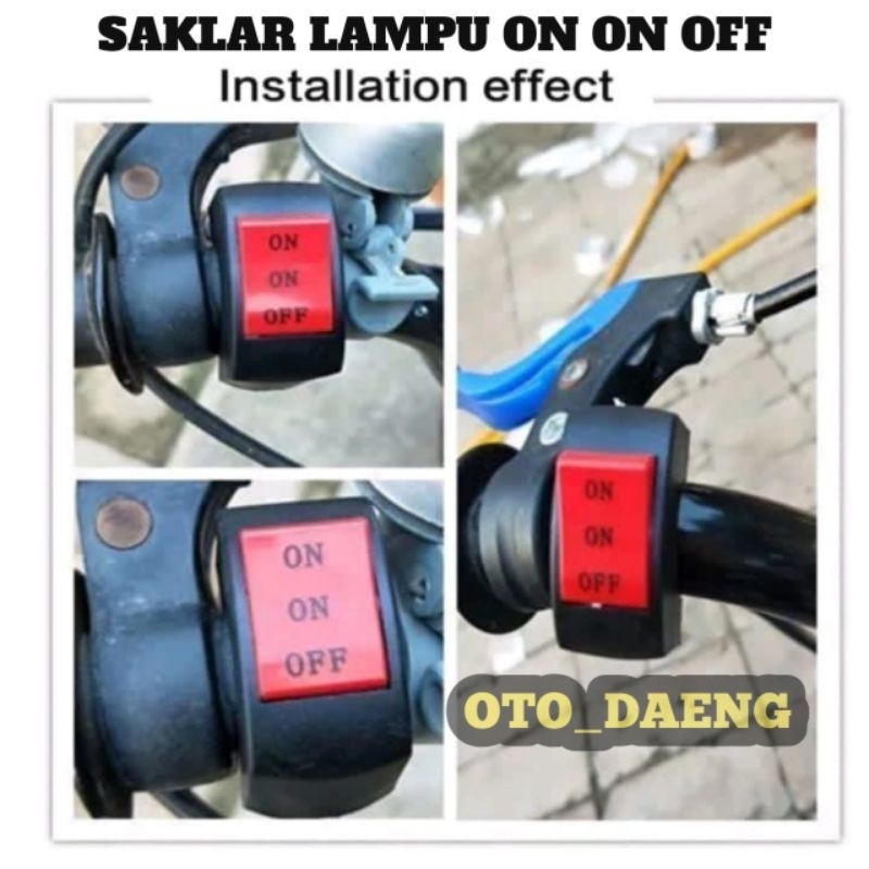 Saklar Motor Power Swicth On Off dan On Off On Lampu Tembak Sorot LED Stang Outdoor LED