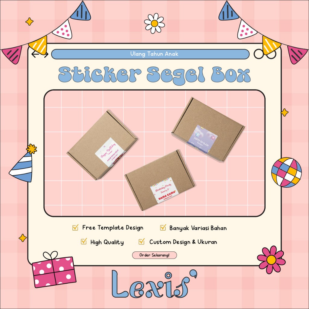 

Stiker Segel Kotak Box Ulang Tahun Custom Sticker Kotak Segel Makanan Kemasan Hampers Ulang Tahun